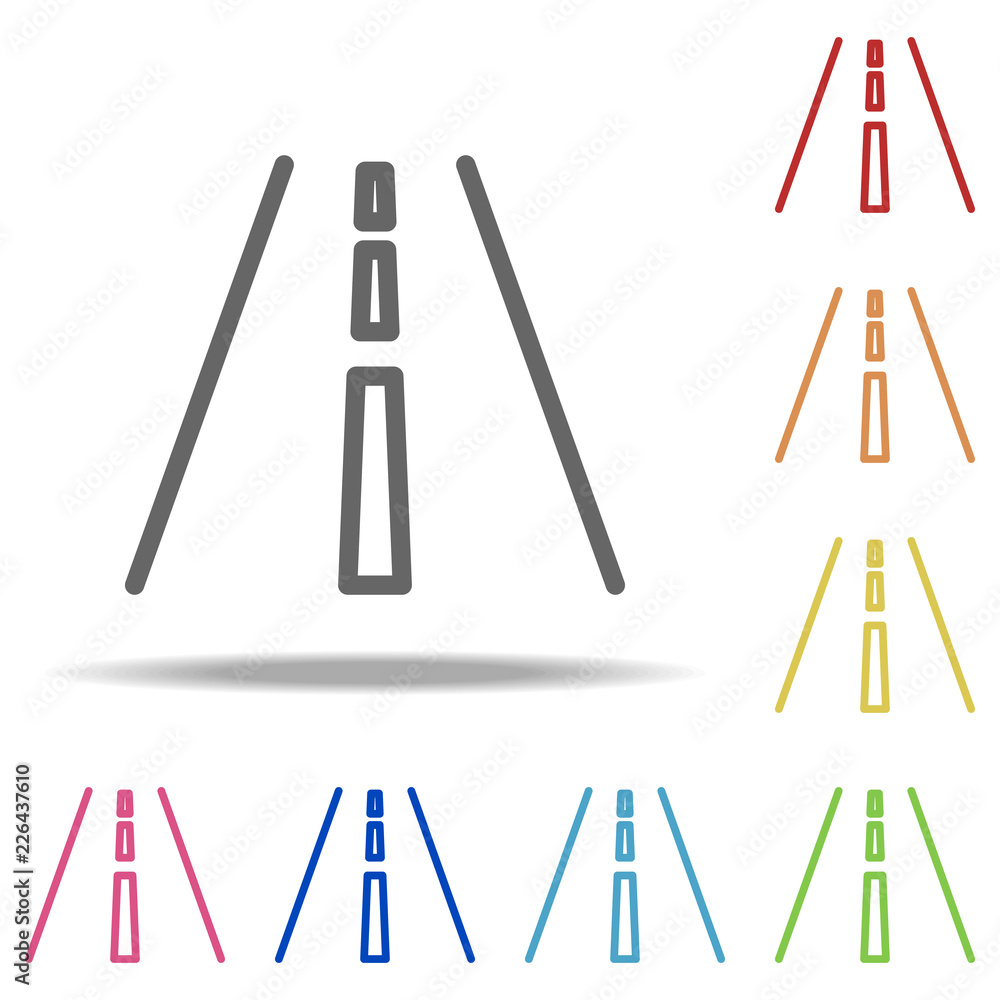 Poster highway icon. elements of navigation in multi colored icons. simple icon for websites, web design, m