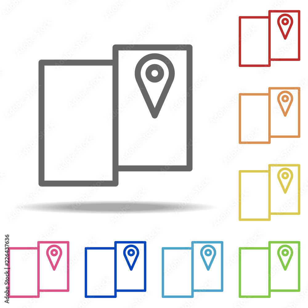 Poster pin on the screen icon. elements of navigation in multi colored icons. simple icon for websites, web