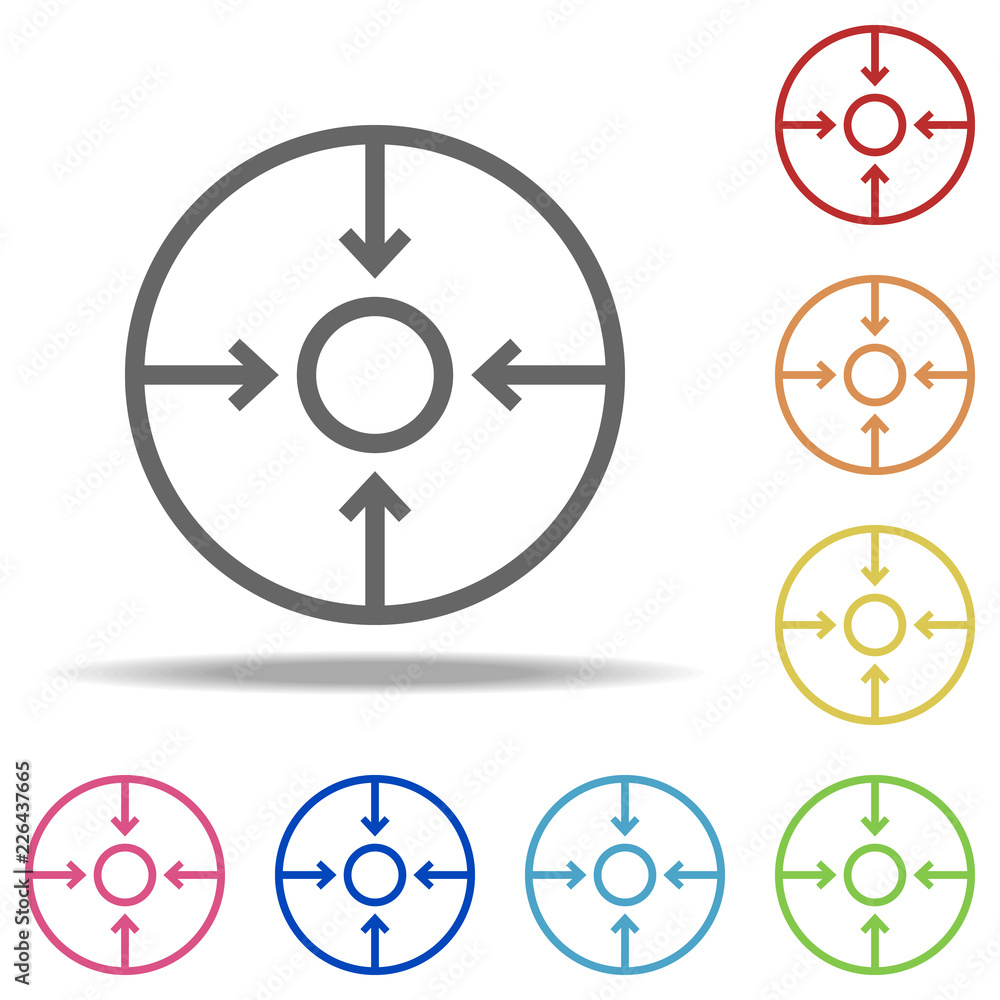 Poster sight with arrows icon. elements of navigation in multi colored icons. simple icon for websites, web
