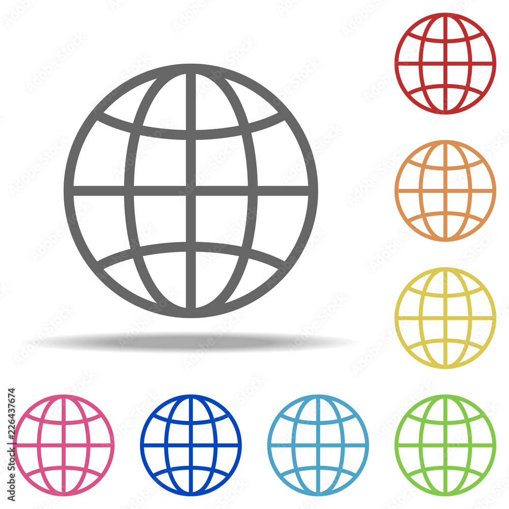 Poster globe icon. elements of navigation in multi colored icons. simple icon for websites, web design, mob