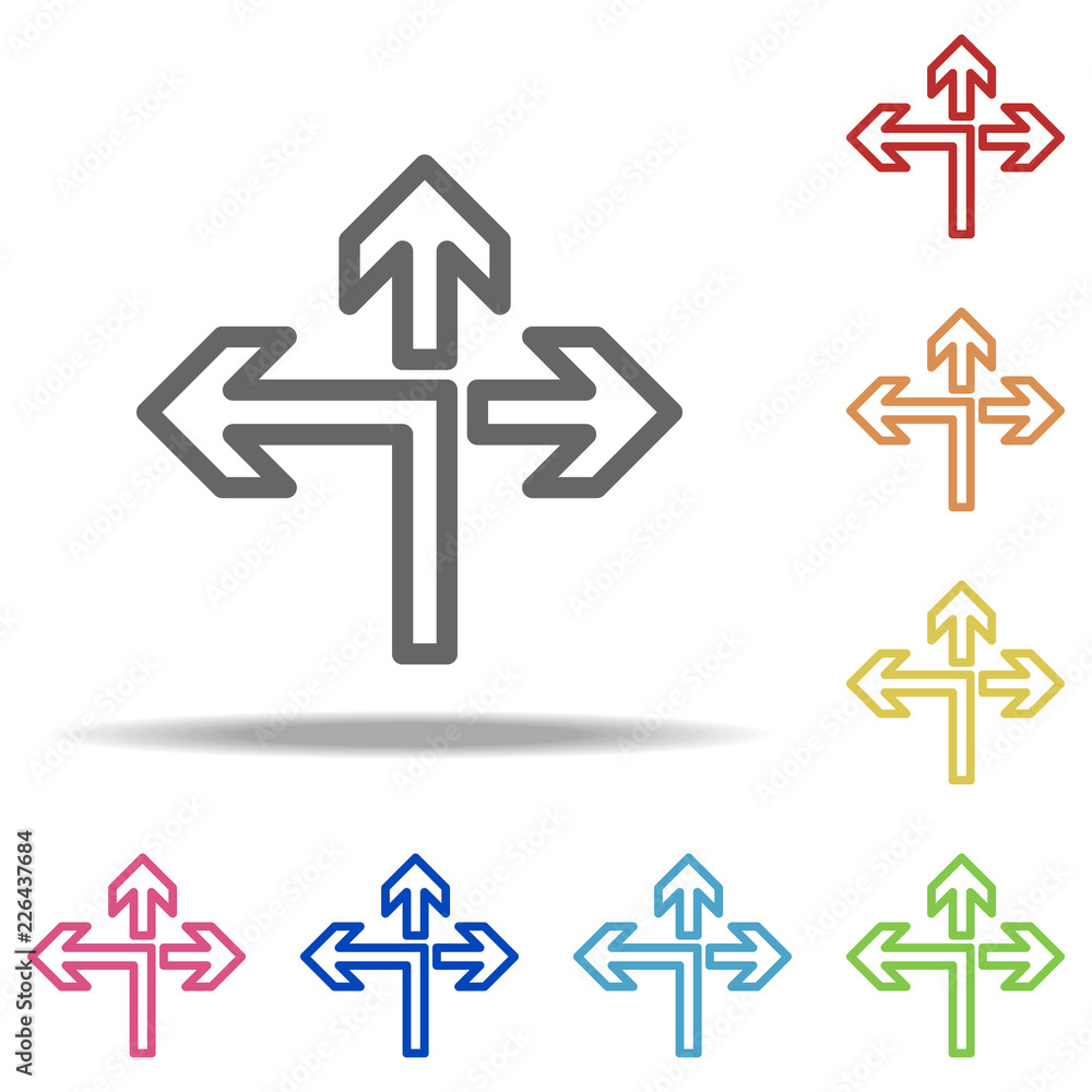 Aufkleber priority of direction to left icon. elements of navigation in multi colored icons. simple icon for w