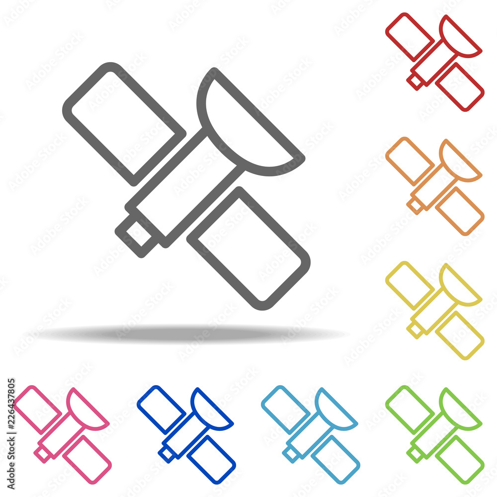 Poster navigator satellite icon. elements of navigation in multi colored icons. simple icon for websites, w