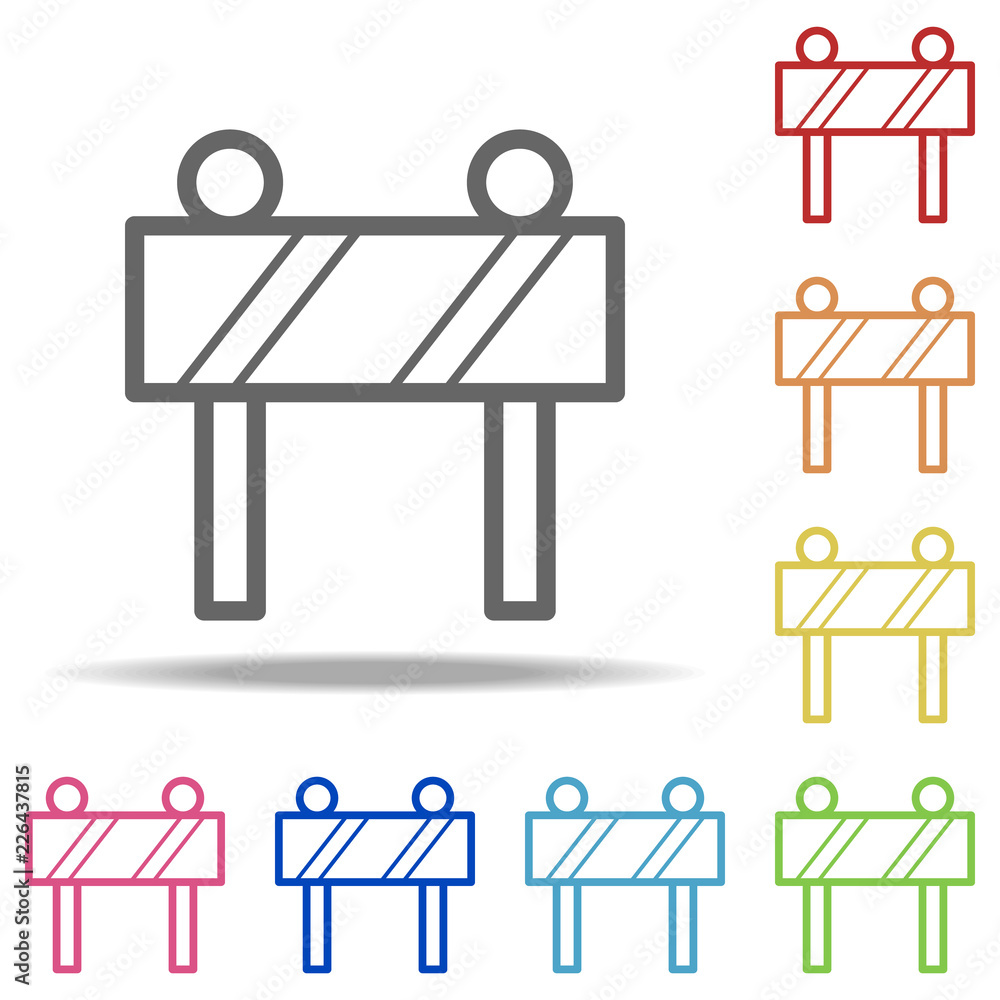 Poster road barrier icon. elements of navigation in multi colored icons. simple icon for websites, web desi