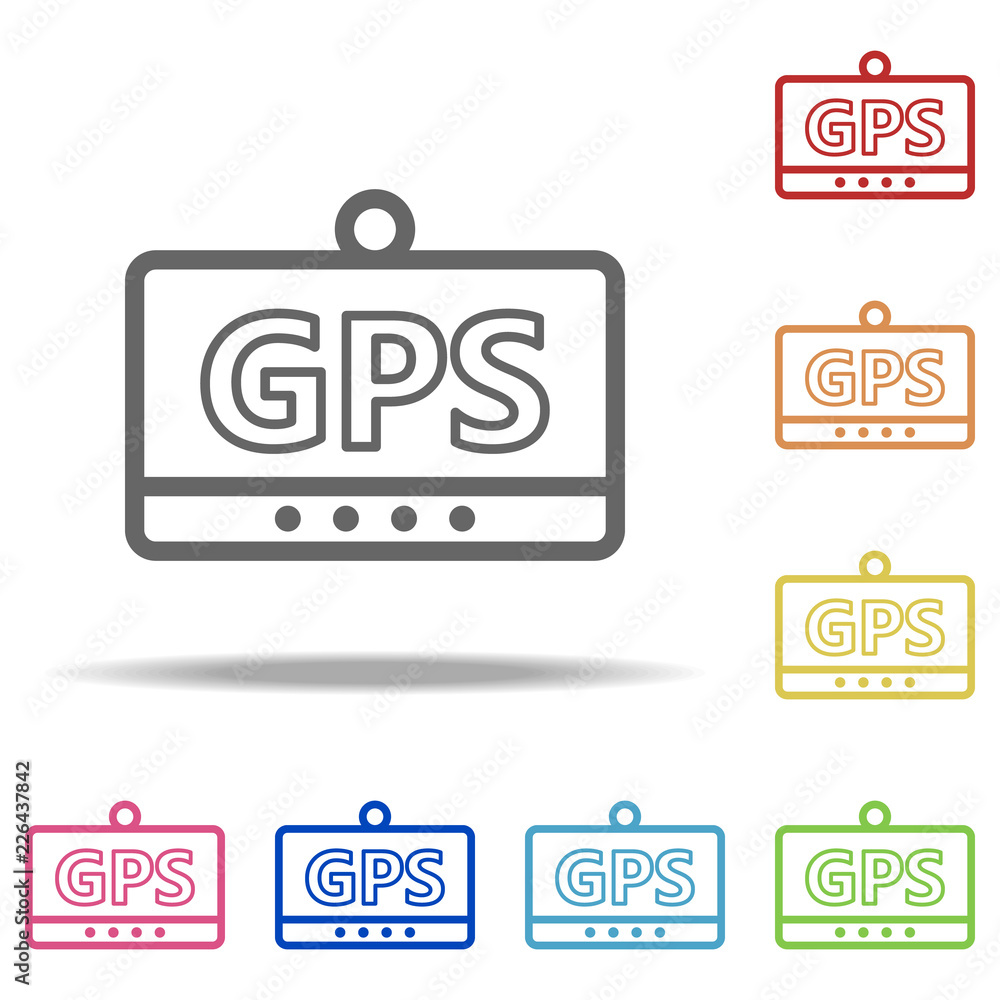 Poster gps navigator icon. elements of navigation in multi colored icons. simple icon for websites, web des
