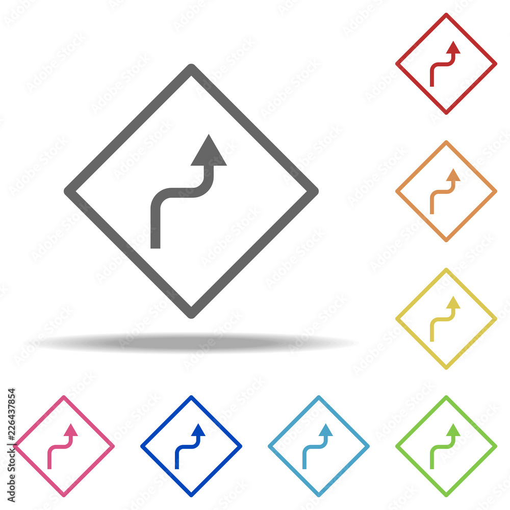 Poster zigzag sign icon. elements of navigation in multi colored icons. simple icon for websites, web desig