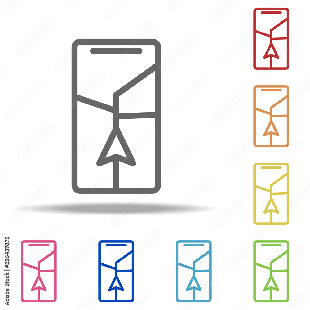 Aufkleber pointer to navigator screen icon. elements of navigation in multi colored icons. simple icon for web