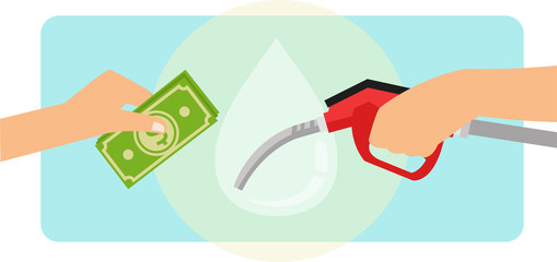 Paying Gasoline Fuel using cash money