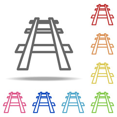 Railway icon. Elements of Navigation in multi colored icons. Simple icon for websites, web design, mobile app, info graphics