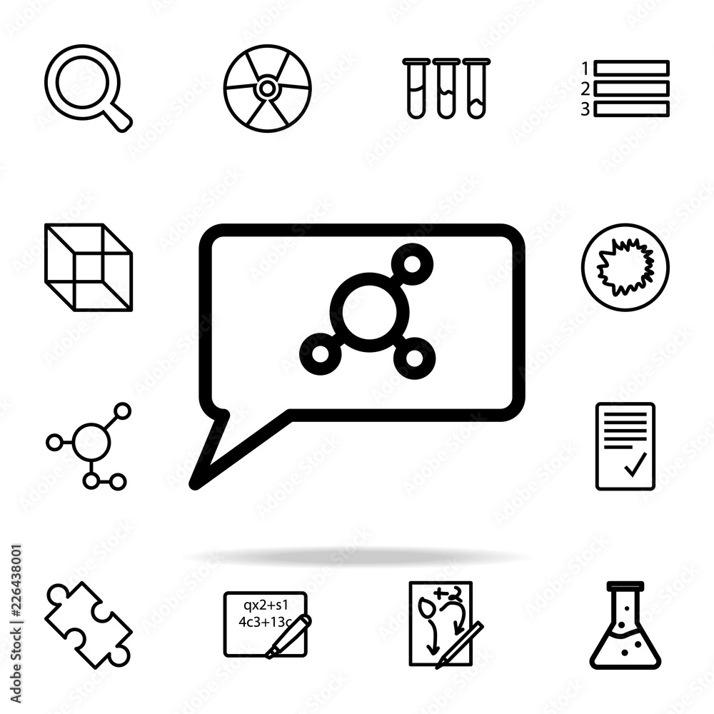 Poster communication about science icon. science icons universal set for web and mobile