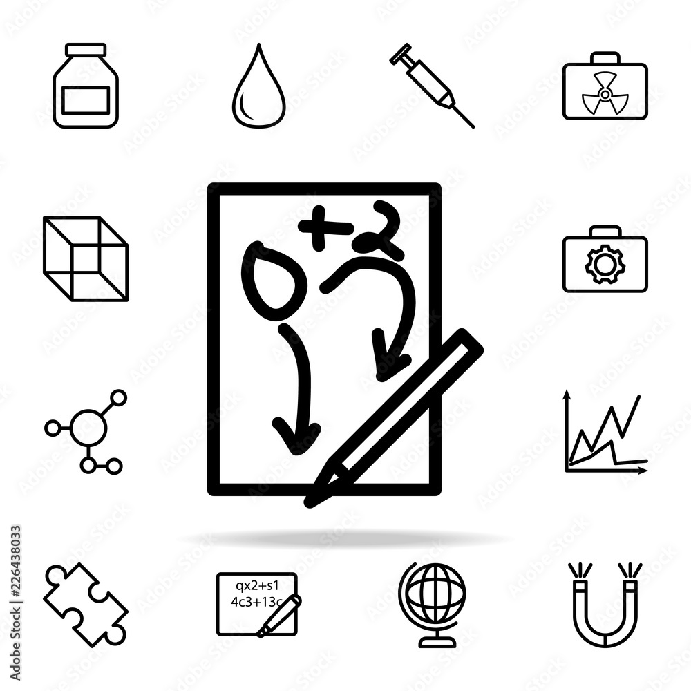 Poster problem solving on paper icon. science icons universal set for web and mobile