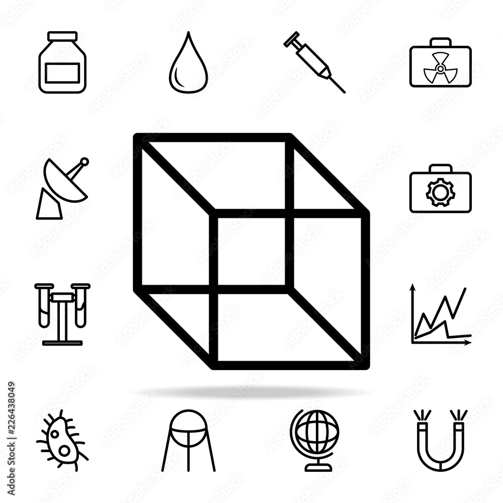 Aufkleber 3-dimensional cube icon. science icons universal set for web and mobile