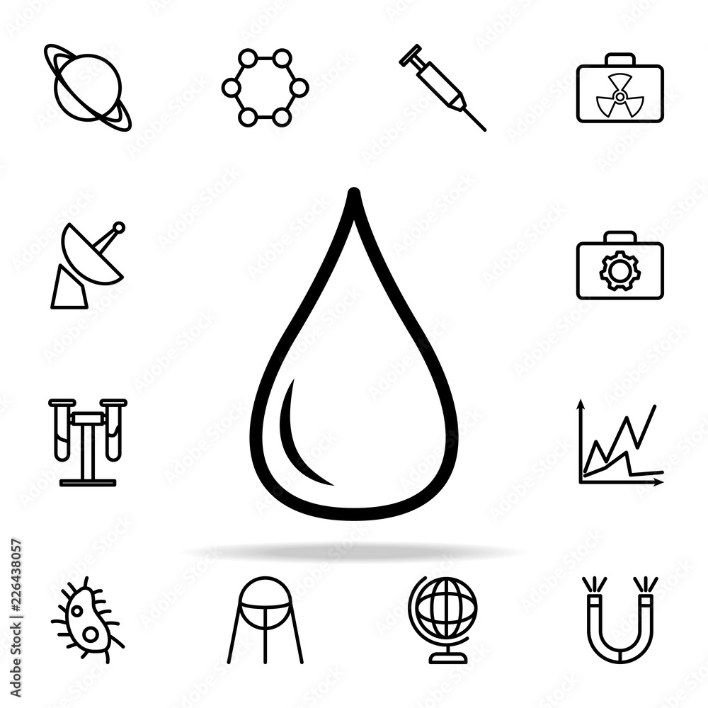 Aufkleber a drop icon. science icons universal set for web and mobile