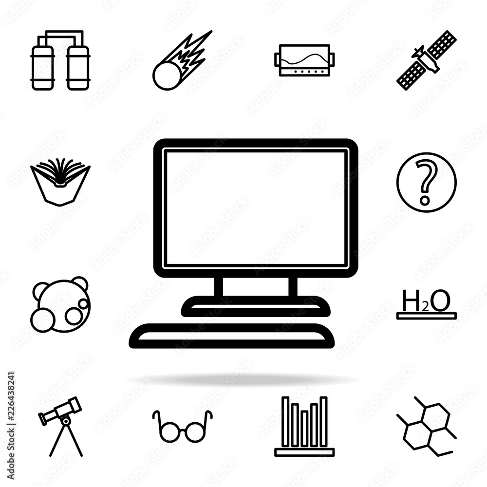 Aufkleber monitor icon. science icons universal set for web and mobile