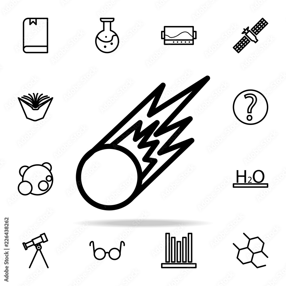 Poster meteorite icon. science icons universal set for web and mobile
