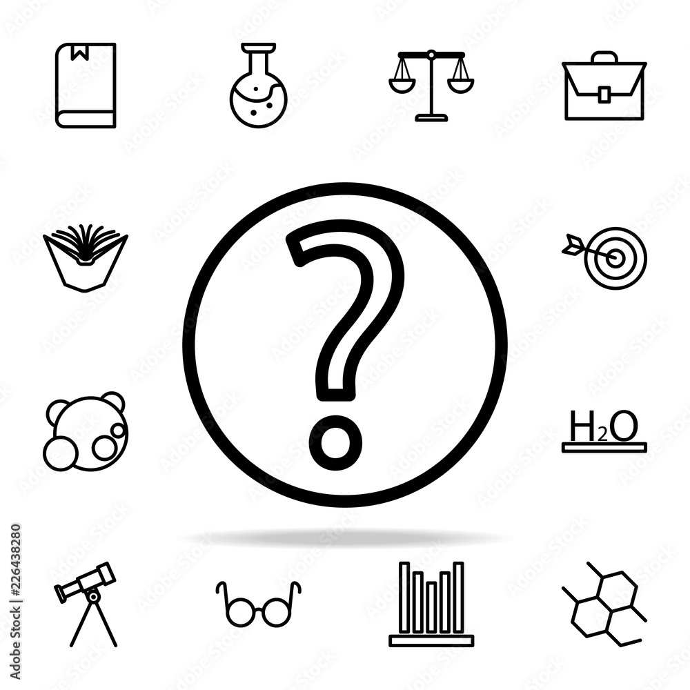 Poster question mark in a circle icon. science icons universal set for web and mobile