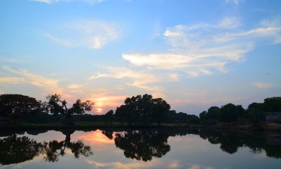 Fototapeta na wymiar A sunset reflexion 