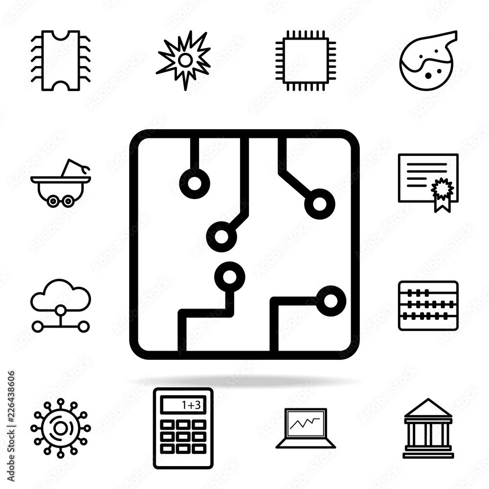 Aufkleber chip icon. science icons universal set for web and mobile