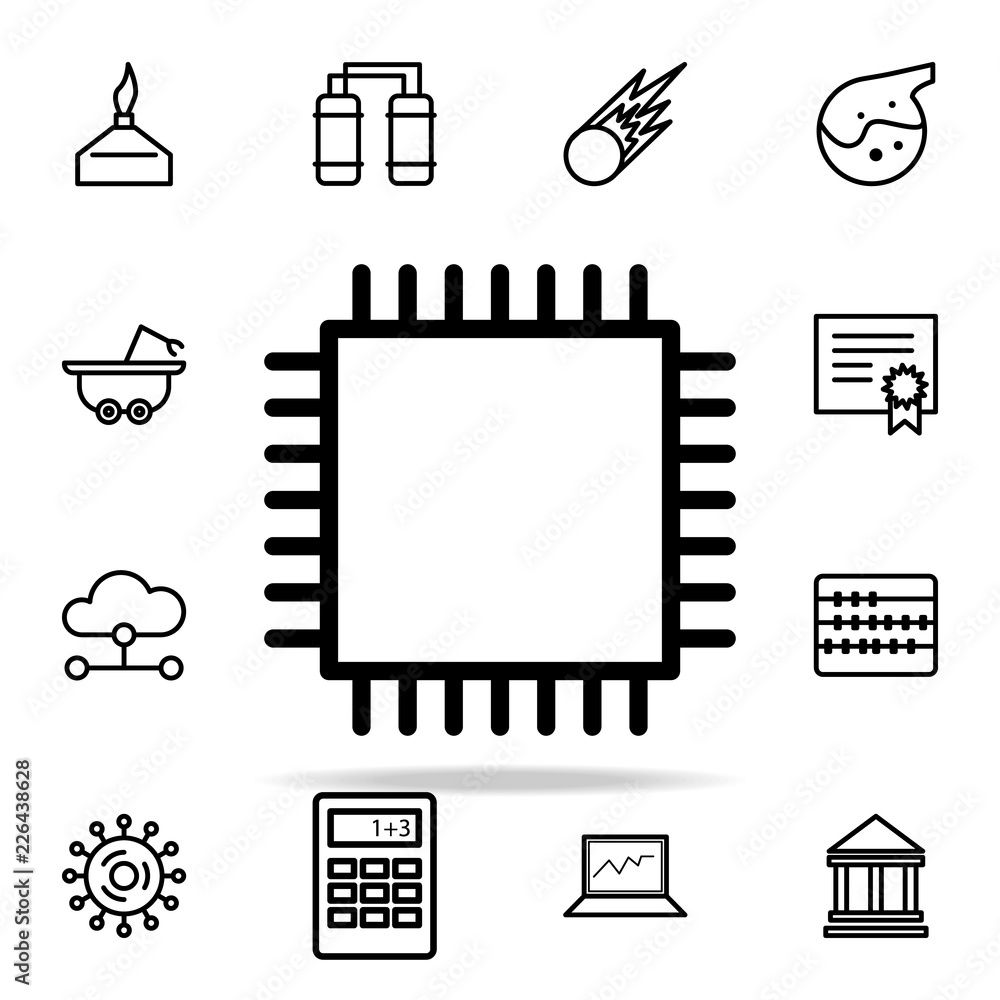 Poster cpu icon. science icons universal set for web and mobile
