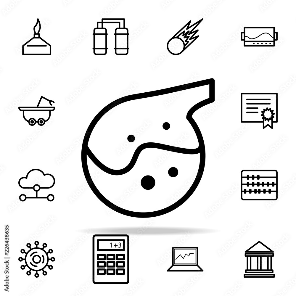 Aufkleber flask with chemical fluid icon. science icons universal set for web and mobile