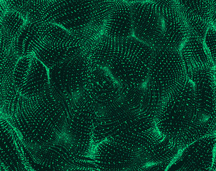 Abstract science or technology background. Graphic design. Network illustration with particle. 3D grid surface.