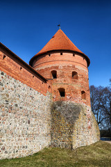 Island castle in Trakai. One of the most popular touristic destinations in Lithuania in early spring