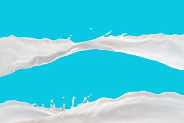 Milk Splash On blue background 