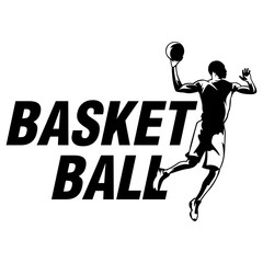 Fototapeta na wymiar Modern basketball logo in black white style