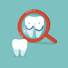 Tooth check up self for good looking, dental concept.