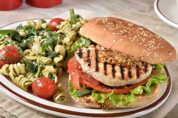 Healthy salmon burger