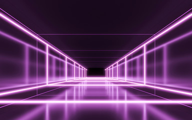 Neon lights background. 3d rendering