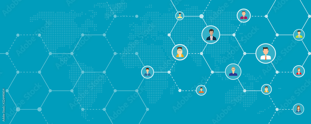 Poster global business online and social network connection background banner concept