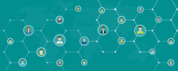 global business online   and social network connection background banner concept
