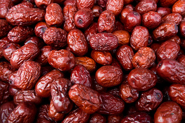 dried red jujube in a market at china