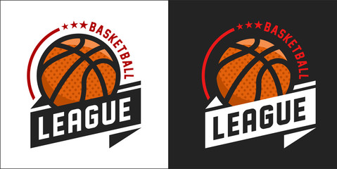 Illustration of modern basketball league logo