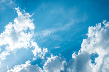 Summer and beautiful  in the blue sky with clouds.