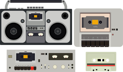 Tape cassette player with many type