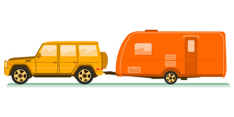 Car and trailers caravan