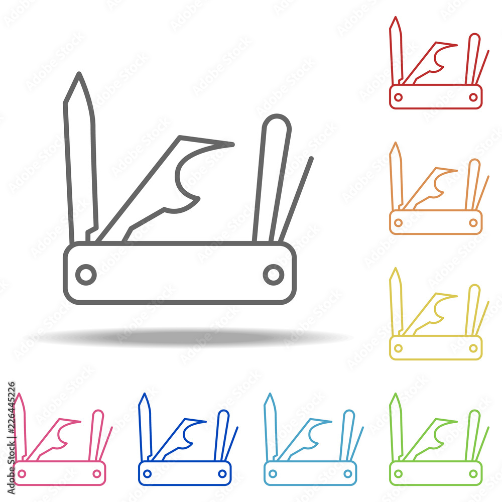 Poster jackknife icon. elements of camping in multi colored icons. simple icon for websites, web design, mo