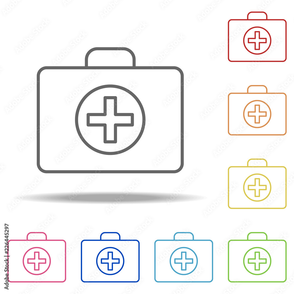 Poster first-aid kit icon. elements of camping in multi colored icons. simple icon for websites, web design