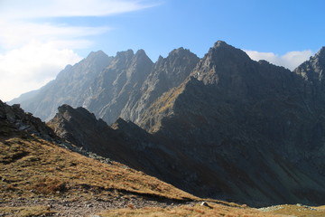 View from sadle under Kôprovský štít peak (2363 m) in Mengusovska dolina valley, High Tatras, Slovakia