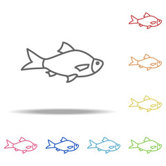 a fish icon. Elements of Camping in multi colored icons. Simple icon for websites, web design, mobile app, info graphics