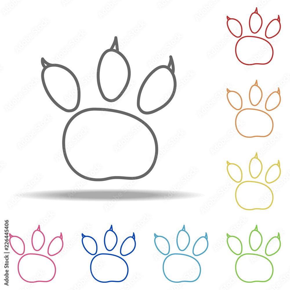 Poster bear track icon. elements of camping in multi colored icons. simple icon for websites, web design, m