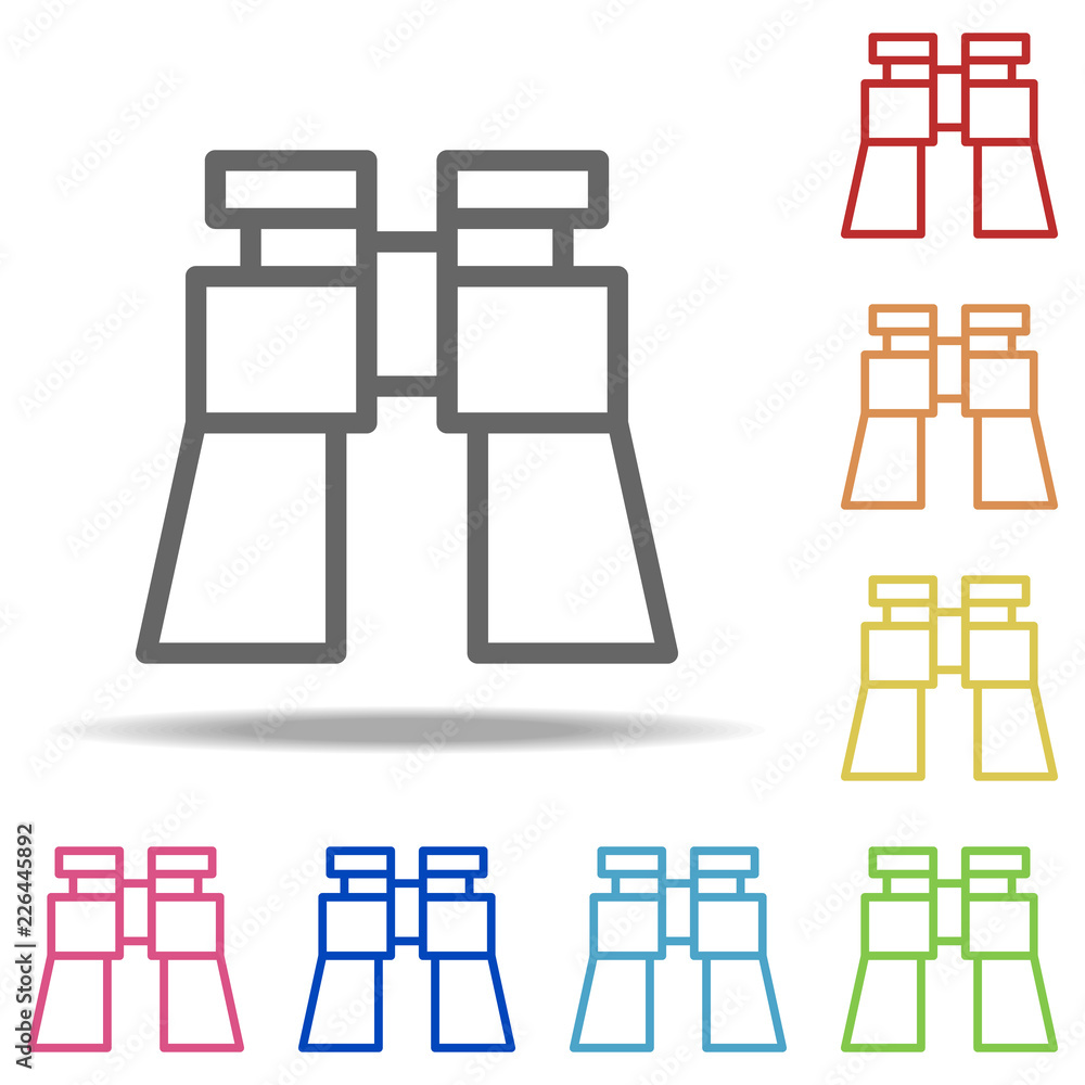 Poster binoculars icon. elements of navigation in multi colored icons. simple icon for websites, web design