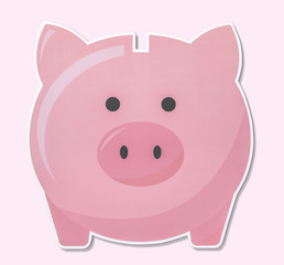 Piggy bank for saving money icon