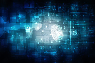 Fingerprint Scanning Technology Concept 2d Illustration