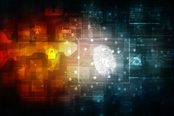 Fingerprint Scanning Technology Concept 2d Illustration