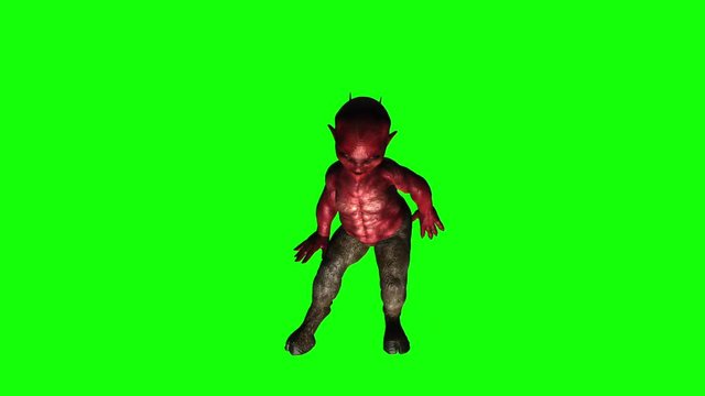 Little Devil Dance Animation (Green Screen)