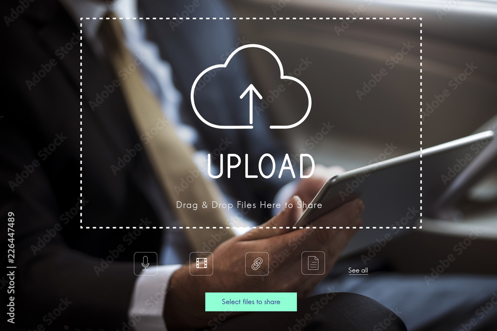 Aufkleber people using technology digital device with cloud computing icon graphic