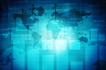 2d rendering Stock market online business concept. business Graph 