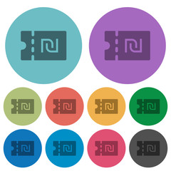 New Shekel discount coupon color darker flat icons
